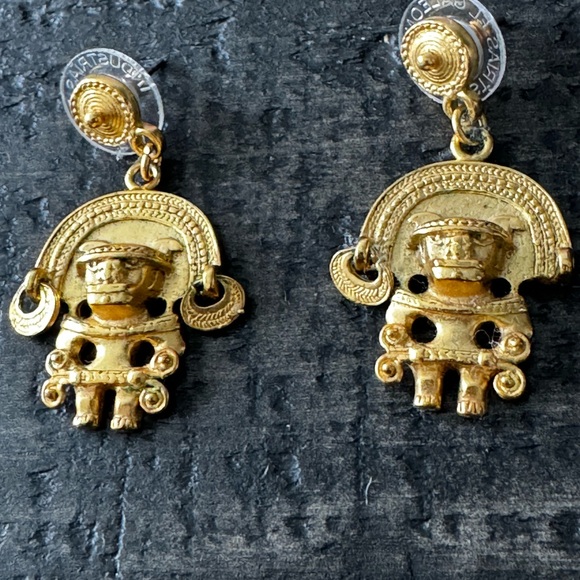 Jewelry - pre-Columbian gold plated earrings